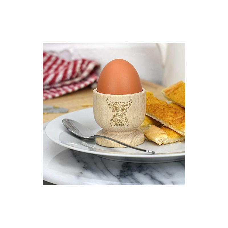 'Highland Cow' Wooden Egg Cup (EC00022844)