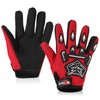 QESSUVNC Cycling Gloves Children Bike Gloves Kids Full Finger Gloves Winter Cycling Gloves Kids Waterproof Gloves for Children Cycling Hiking Balance Bike Scooter Skateboard Outdoor Sports (Red)