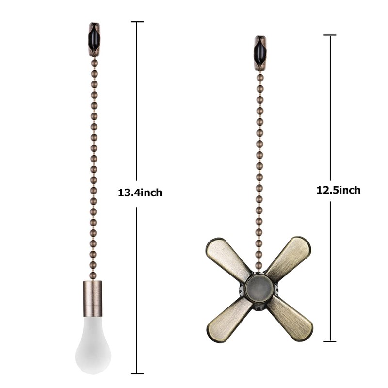 SmoTecQ Ceiling Fan Pull Chain Extender with Decorative Frosted Glass