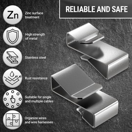 25 PCS Trailer Frame Wire Clips 18mm / 0.72inch - Metal Trailer Wire Clips for Wire Management - Wire Clips for Boat Trailer - Metal Wire Clips for All Types Cargo Camper Boat Snowmobile Trailer