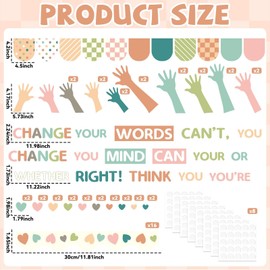 Growth Mindset Bulletin Board Decorations Positive Sayings Accent Cutouts Change Your Mindset Motivational Inspirational Banners Change Your Words Signs for Teacher Classroom Nursery School Wall Decor