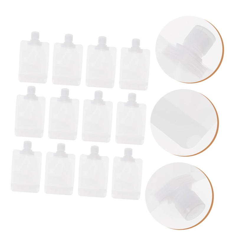 FRCOLOR 12pcs Portable Makeup Bags Stand-up Nozzle Lotion Storage Pouches
