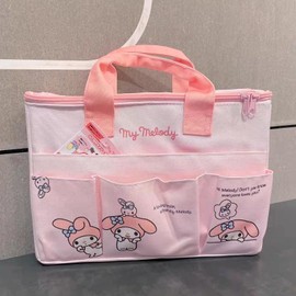 Rpavutz Cute Canvas Tote Bag, 4-Pockets Utility Sturdy Handbag with Top Zipper Closure, Gift for Working Women