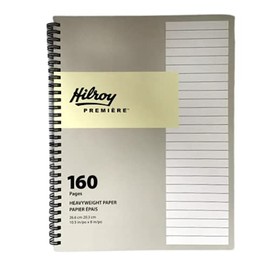 Hilroy Premiere Large Spiral Bound Notebook, 160 Ruled Pages, 10.5 x 8 Inches, Cream (590005)