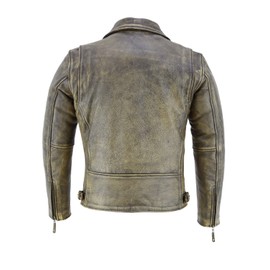 A&H Apparel - Men's Motorcycle Genuine Cowhide Leather Jacket: Classic Style in Genuine Cowhide Leather with Zip-Out Lining (Distressed, XXXL)