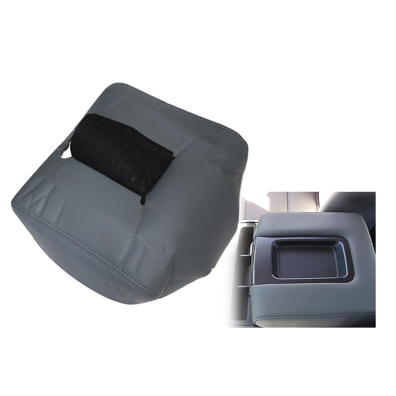 FZJDSD Dark Gray Leather Auto Center Console Leather Lid Replacement