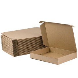 Sodissa 13x10x2 Inches Shipping Boxes Pack of 25, Brown Corrugated Cardboard Boxes for Small Bussiness
