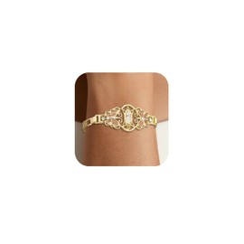 J&H DiaJuvelo Virgin Mary Bracelet for Women Catholic Trendy Cubic Zirconia Christian Dainty Charm Rhinestone Gold Jewelry Mujer Virgen de Guadalupe Pulseras Holy Gifts