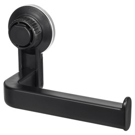 Suction Cup Toilet Paper Holder Wall Mount Matte Black Abs Tissue Roll Dispenser for Bathroom Kitchen Laundry Room No Drill Installation