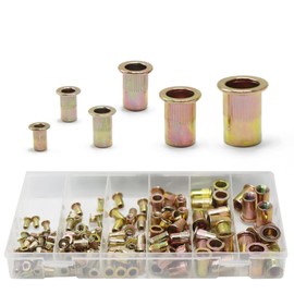 CCLIFE 150-Piece Rivet Nut Assortment Steel Thread Rivet Nutsert Cap Kit Blind Rivet Nuts Inserts M3 M4 M5 M6 M8 M10