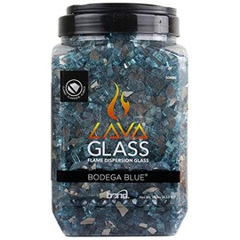 Bond Manufacturing 50686 LavaGlass Classic Cut Fire Pit Dispersion Glass, Bodega Blue