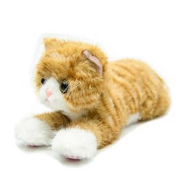 RLOMUTE 15.7 Inch Yellow Cat Plush Toy Realistic kitten Stuffed Animal Super Soft Cute Cuddly for Birthday Party Favors Companions Bedroom Car Home Decor Collectible Gift for kids Easter Christmas