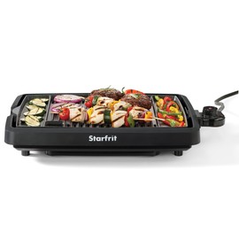 Starfrit The Rock Indoor Smokeless Electric BBQ Grill - Non-Stick 10" x 16" Cooking Surface - Adjustable Temperature