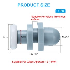 PATIKIL Shower Door Rollers 19mm/0.7", 4 Pack Bathroom Glass Door Runner Replacement Part Sliding Shower Door Wheels for Bathroom Glass Sliding Door, White-Grey