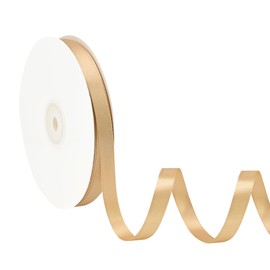 Simplegoal Double Face Gold Satin Ribbon 1/4 Inch X 50 Yards Polyester Gold Ribbons for Gift Wrapping Fabric Ribbon for Crafts Flower Bouquet Sewing Arts Wedding Party Decoration