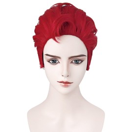 Fujitatsu Q-SL1 Red Cosplay Wig, Heat Resistant, Transformation Wig, Ultra Allback Kun, Sladan, Sakuragi, Style, All Back Style