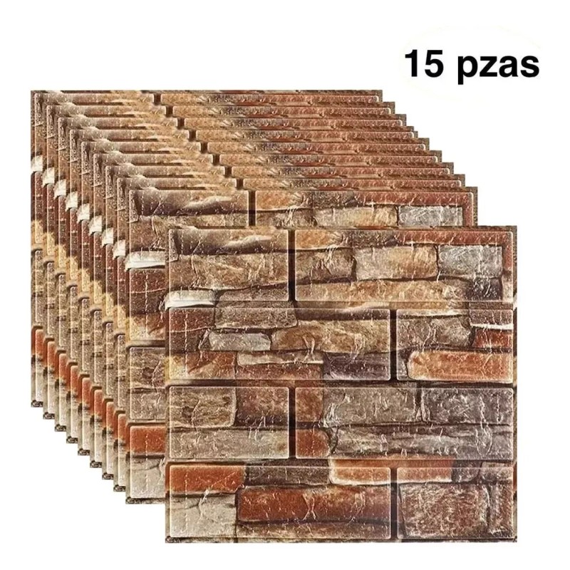 LH_Decor 15 Panel Papel Tapiz Ladrillo 3d Pared Autoadherible Textura