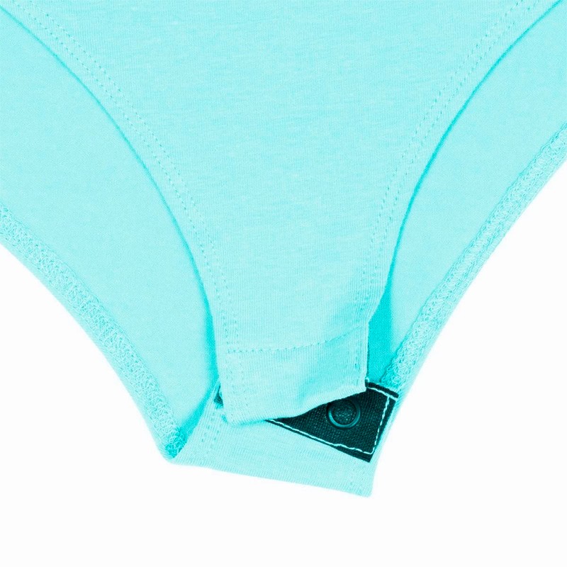 Natural Uniforms Long Sleeve Scoop Neck Body Suit (Aqua, Small)