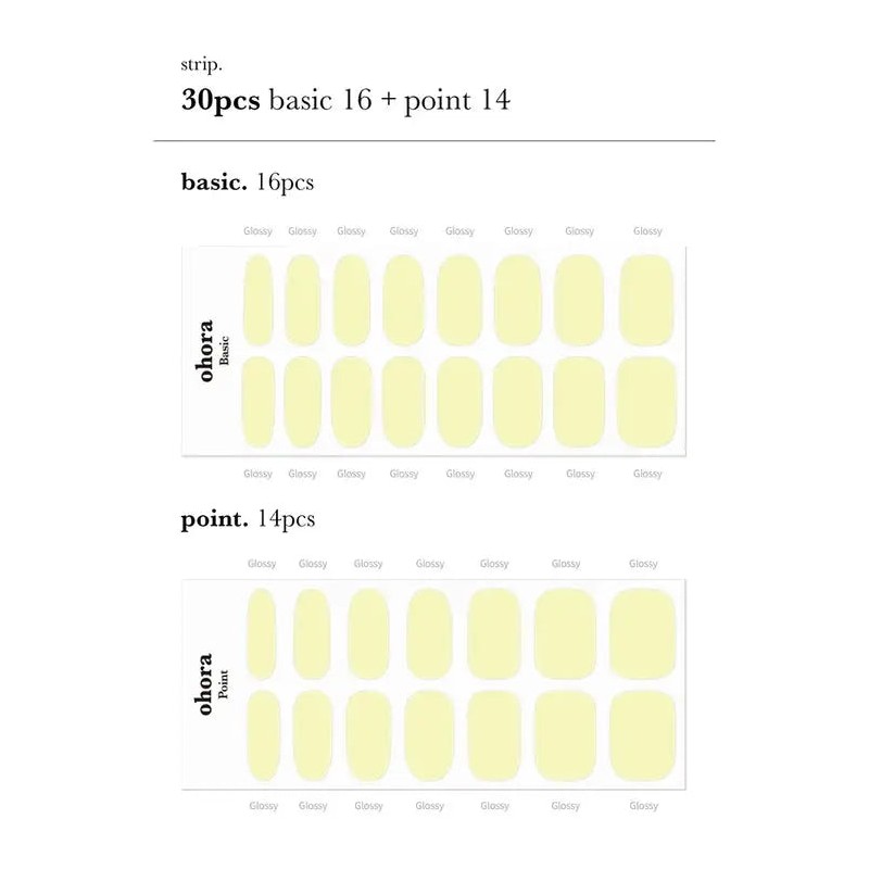 Ohora Semi Cured Gel Nail Strips N Lemon Sugar