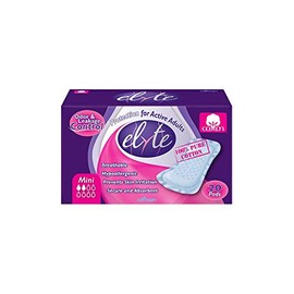 Organyc Elyte - 100% Pure Cotton Bladder Control Pads - Sensitive Skin Safe - Mini,, Super, 20 Count (Pack of 1) (801686700590)