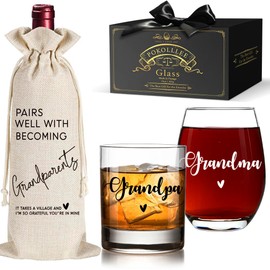 Pokolllee Promoted To Grandparents 2026 Mug Set - Baby Pregnancy Announcement Gifts for Grandparents, First Time Grandma Grandpa Gifts, New Grandparents to Be Gift First Time 2026-370