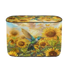 Whosucclay RV Propane Tank Cover Polyester Travel Trailer/Camper Tank Cover Standard Tank Cover Tank Soft Cover with Zip Close Easy to Install-Hummingbird Sunflower, Medium-Double 30LB