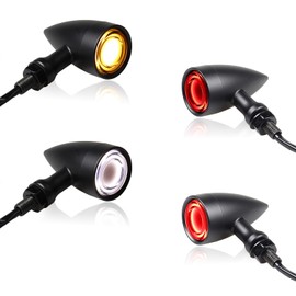 LUKFMOSTOR Universal Motorcycle Bullet Front Rear LED Turn Signals Switchback Running Lights Brake Taillights for Harley Sportster Iron 1200 Suzuki Yamaha V Star Bobber Victory Kawasaki Chopper