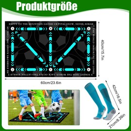Fußball Trainingsmatte, Fußball Schritt, 40 * 60cm Fußballmatte, Fußball Schritt Trainingsmatte, Stoßdämpfende Fussball Matte Ballkontrolle Trainingsmatte, Geschenk für Kinder und Fußballliebhaber