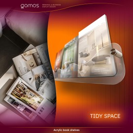 Gomos Acrylic Magazine Holder – Magazine Rack Wall Mounted, Wall Magazine Holder, Acrylic Book Shelves, Brochure Holder Wall Mount, Magazine Display for Books and Journals (Large Clear)