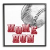 Stupell Industries Home Run Baseball Sports Ball Red Varsity Typography