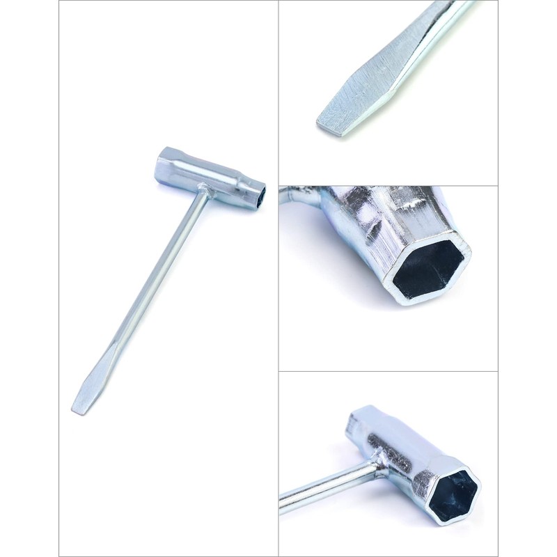 QWORK® Combination Spanner Wrench, T-Wrench for Chainsaw Saws, 13mm x