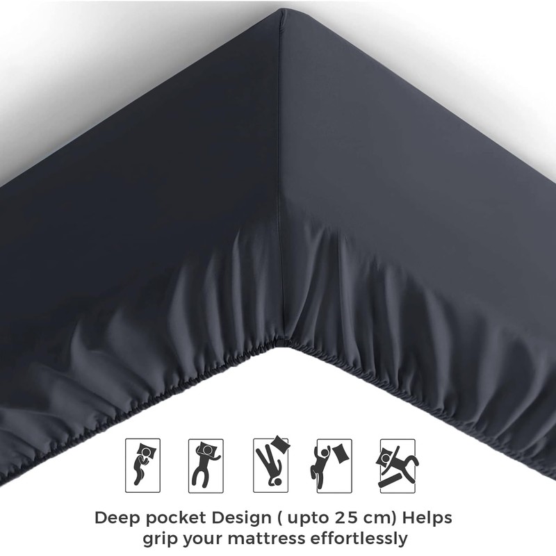 Aspire Homeware King Size Fitted Sheets - 25 cm Deep