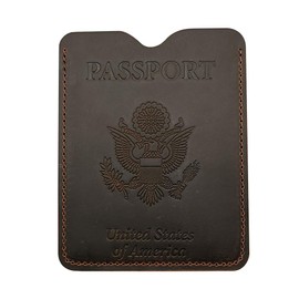 Leather Passport Cover - Passport Holder Case for Men & Women - Brown