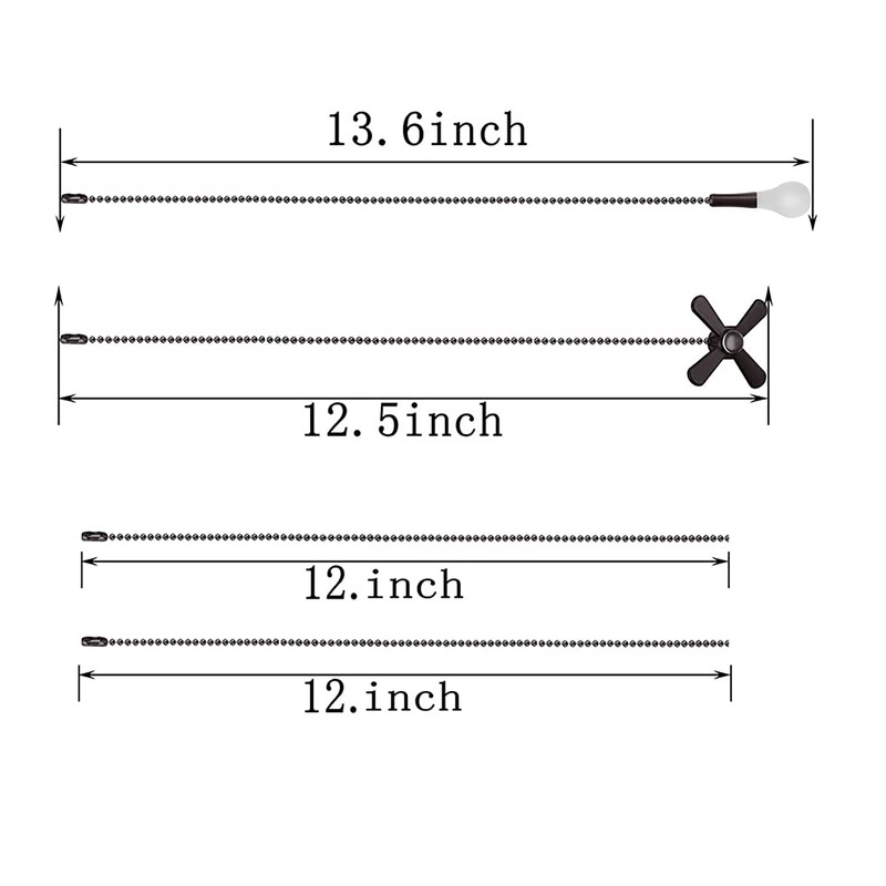 Ceiling Fan Pull Chain, 2 Pieces 3mm Diameter Beaded Ball