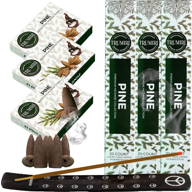 Pine Incense Sticks & Backflow Cones for Waterfall - 60