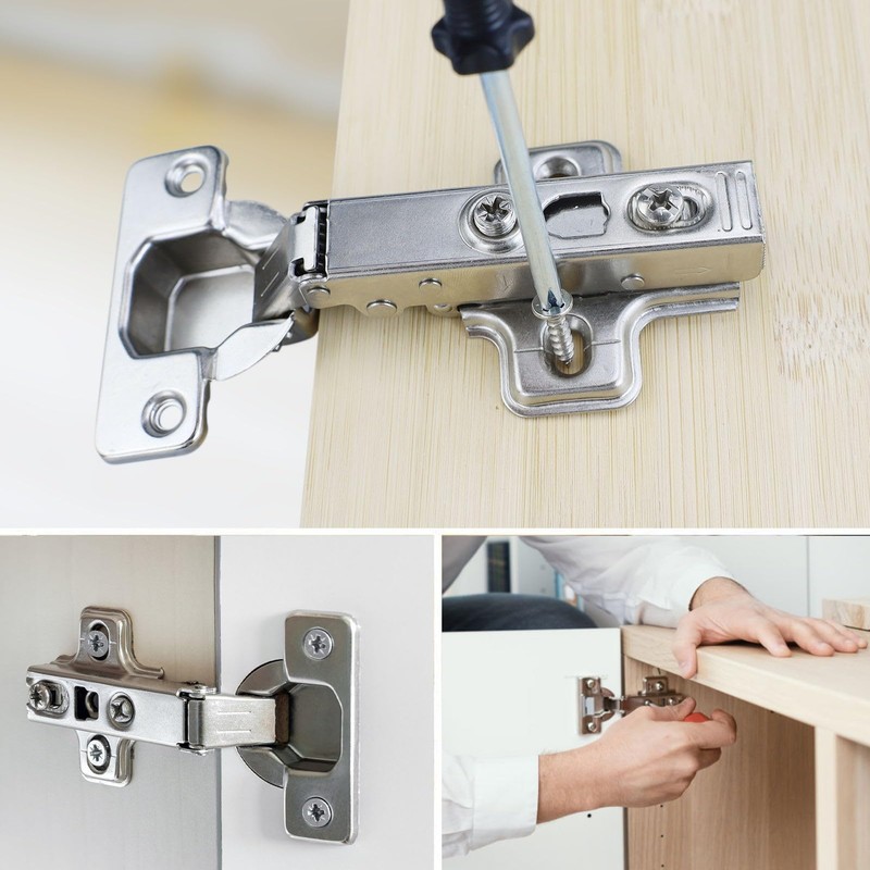 2pcs Soft Close Cabinet Hinge,Cupboard Door Hinges,110 Degree Full Overlay