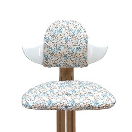Blausberg Baby Washable Seat Cushion Set for Nomi High Chair by Stokke, Materials Oeko-Tex 100 Certified, Flower Meadow Beige Blue