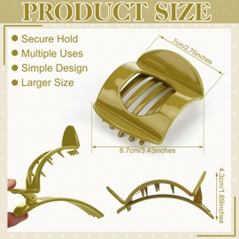 ProSuites 6 Pack Large Flat Hair Clips for Women & Girls, Strong Hold French Claw Clips for Thick hin Hair, Minimalist Hair Accessories for Work/Travel