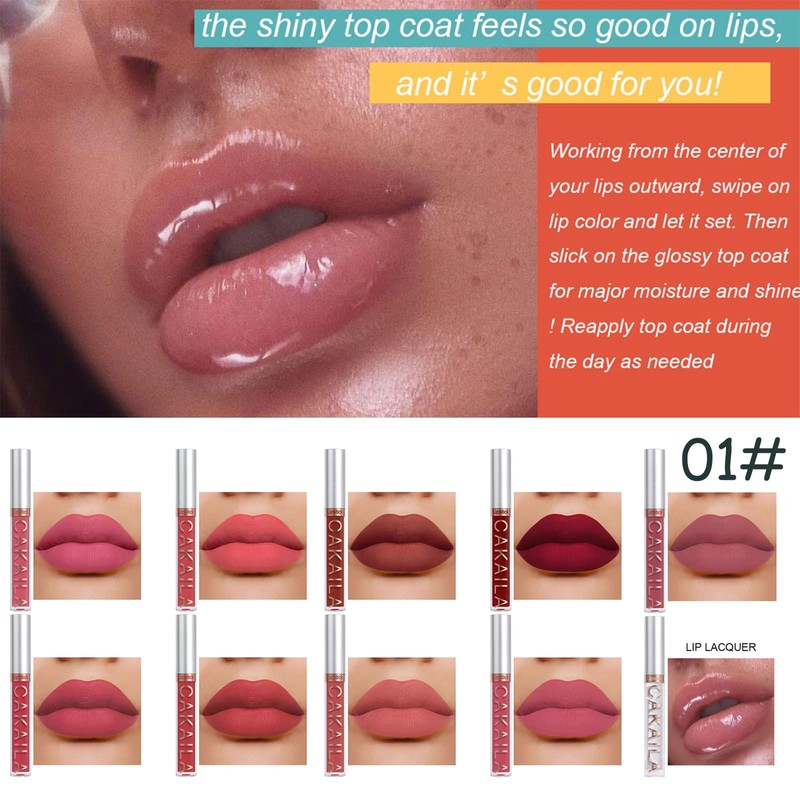 Lip Gloss Set, 9 Colours Nude Matte Lipsticks + 1
