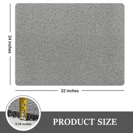 LuxStep Shower Mat Bathtub Mat,24x32 inch, Non-Slip Bath Mat with Drain, Quick Drying PVC Loofah Bathmat for Tub,Shower,Bathroom (Phthalate Free,Grey)
