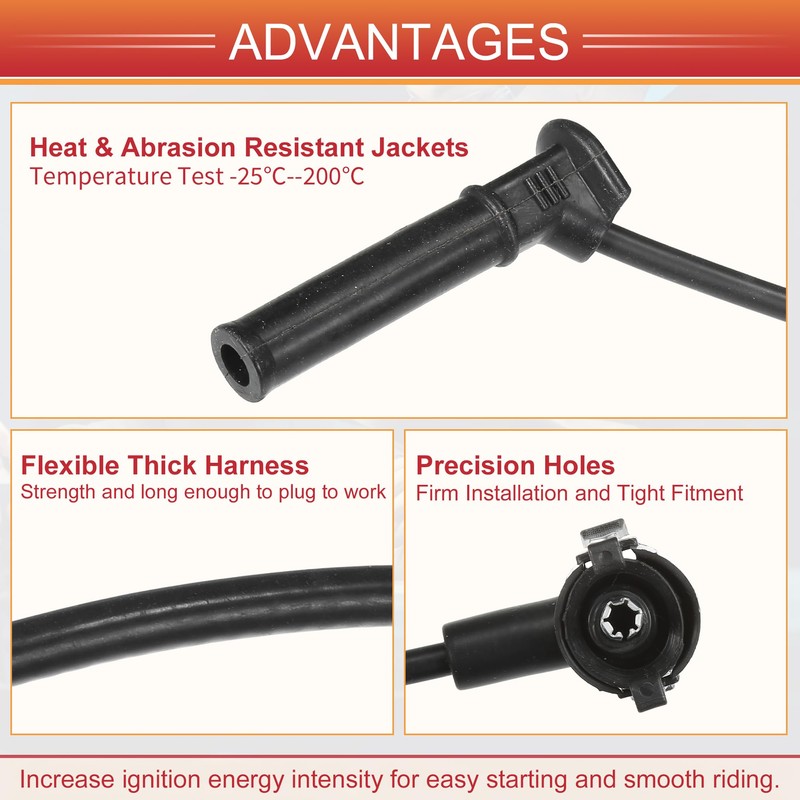 ACROPIX Car Spark Plug Coil Wire Ignition Coil Harness Cable