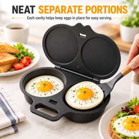 Dual-Cavity Microwave Egg Cooker for Quick Meals – Food-Grade Plastic Steamer Mold for Easy Kitchen Egg Preparation