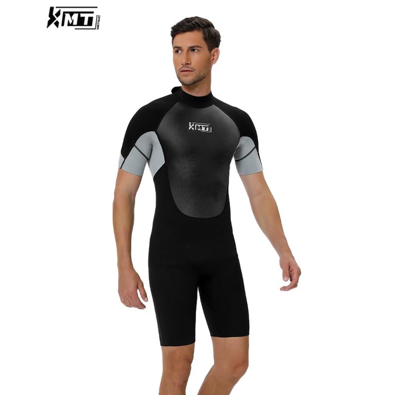 KMT Wetsuit for Men, Mens Shorty Wetsuits 2mm Back Zip