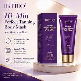 10 Minute Express Self Tanner, Streak-Free Express Tanning Body Mask for Women & Men, Natural Bronze, Quick Dry, Hydrating Ceramides, Transfer-Resistant, Perfect for Busy Mornings