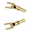 Ruiwaer 4PCS Gold Plated Speaker Spade Connectors Y Plug Spade