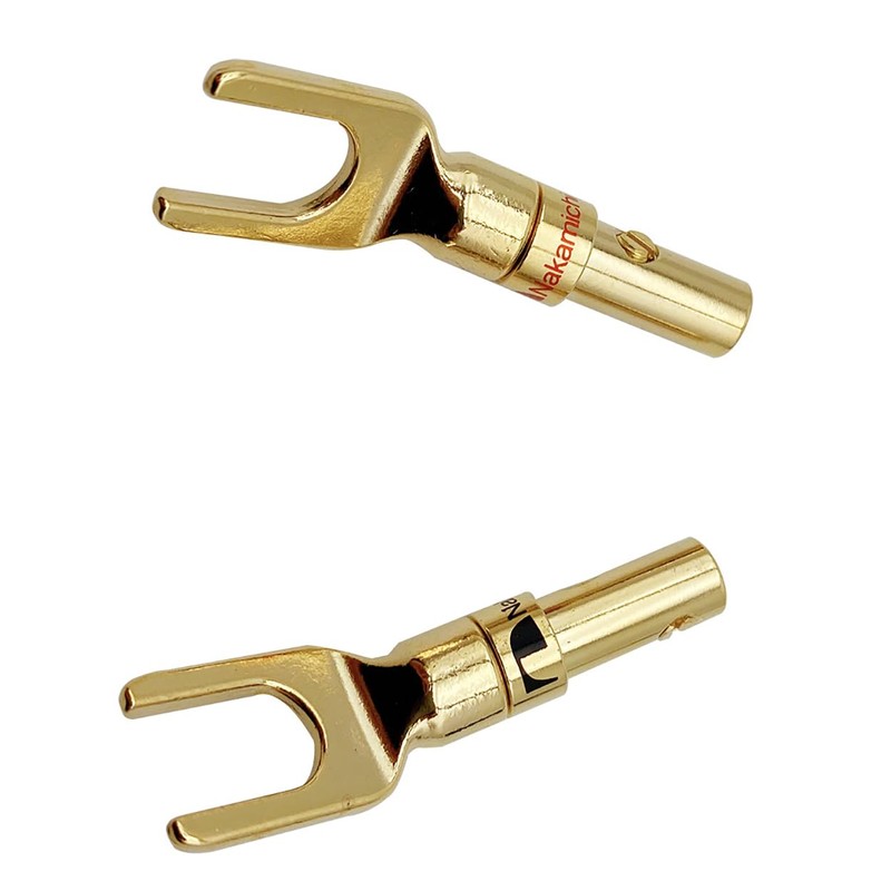 Ruiwaer 4PCS Gold Plated Speaker Spade Connectors Y Plug Spade