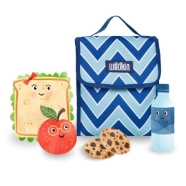 Wildkin Kids Insulated Lunch Bag for Boys & Girls, Reusable Lunch Bag is Perfect for Daycare & Preschool, Ideal Size for Packing Hot or Cold Snacks for School & Travel Lunch Bags (Chevron Blue)