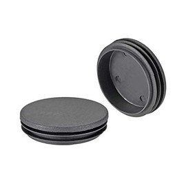 sourcing map 4Pcs 74mm Dia Plastic Tubing Plug Round Post End Caps for Handrail Stair Newel Guardrail Tube Black