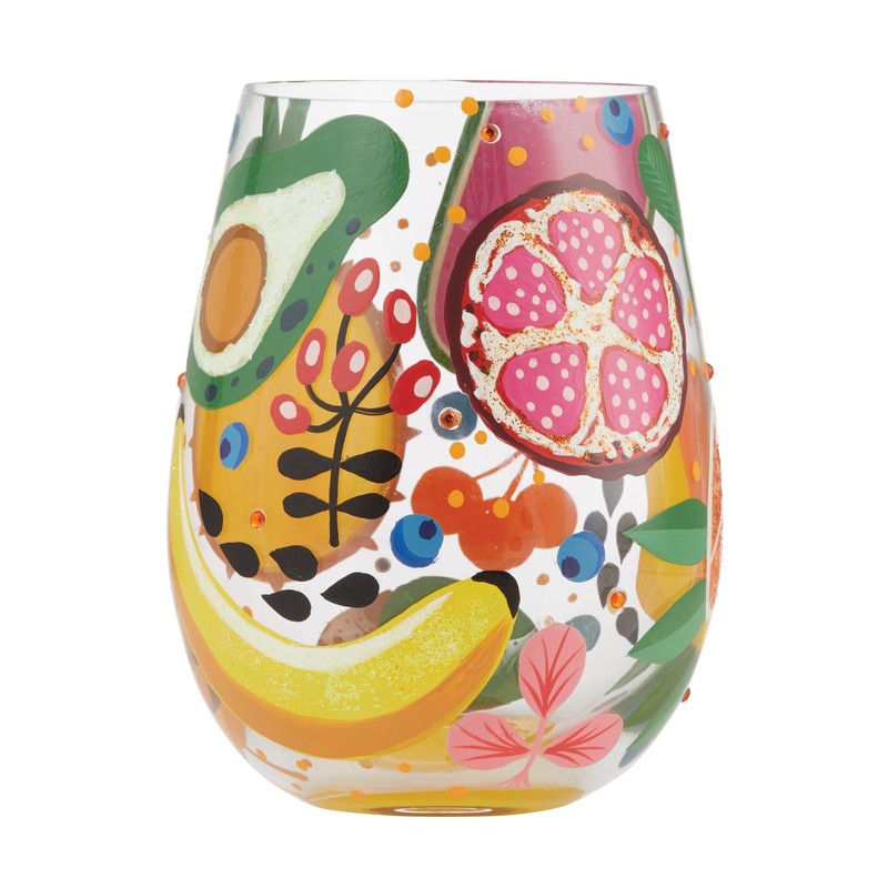 enesco Lolita Stemless Glass Tropical Fruit 6010894