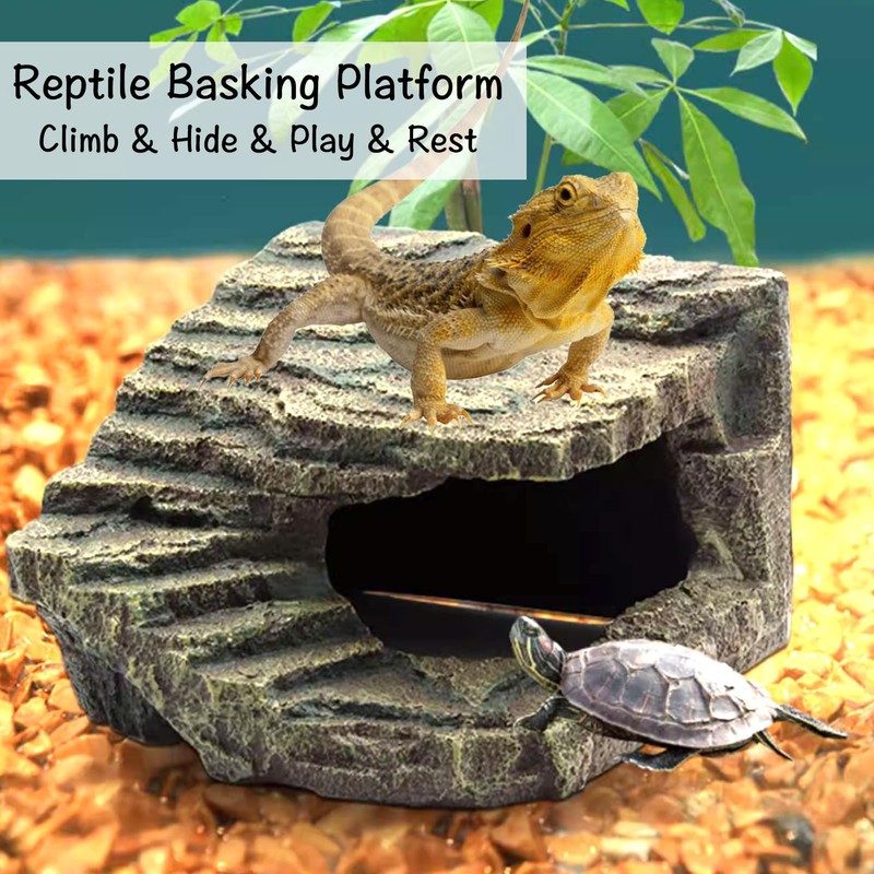 Tfwadmx Large Turtle Basking Platform, Bearded Dragon Hide, Reptile Cave